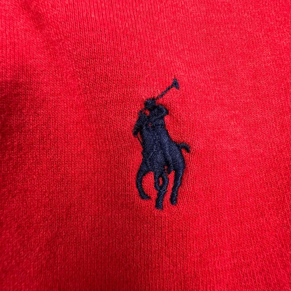 Polo Ralph Lauren Quarter Zip Pullover Mens XLT Red Cotton Blend Preppy Classic